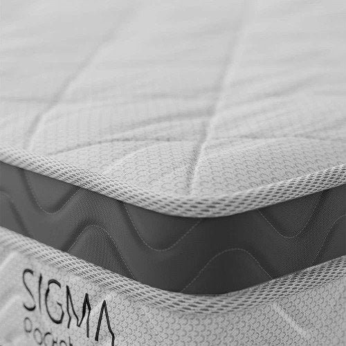 Cama Box com Colchão Solteirão Sigma Molas Ensacadas Branco e Cinza - Lar Sereno - Imagem 2