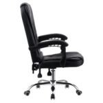 Cadeira de Escritório Presidente Base Cromada com Rodinha Preta - Lar Sereno - Imagem 7