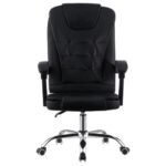 Cadeira de Escritório Presidente Base Cromada com Rodinha Preta - Lar Sereno - Imagem 5