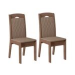 Cadeira Sala de Jantar 02 un Bélgica Camurça e Amendoa - Lar Sereno - Imagem 3