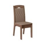 Cadeira Sala de Jantar 02 un Bélgica Camurça e Amendoa - Lar Sereno - Imagem 4