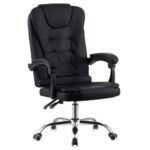 Cadeira de Escritório Presidente Base Cromada com Rodinha Preta - Lar Sereno - Imagem 8