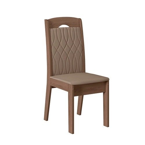 Cadeira Sala de Jantar 02 un Bélgica Camurça e Amendoa - Lar Sereno - Imagem 2