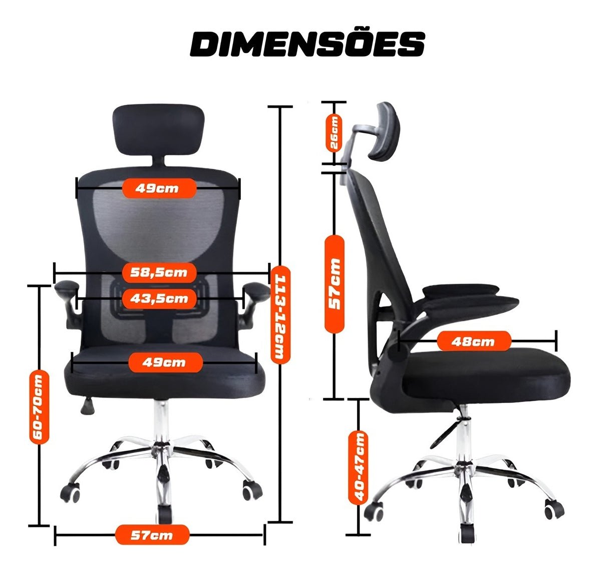 Kit 2 Cadeira De Escritório Giratória Preta Com Rodinhas Cor Preto - Lar Sereno - Imagem 2